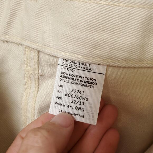 ROCKIES Jeans Ivory Cream Western Bare Bottom Jeans Waist 30 - Picture 11 of 11